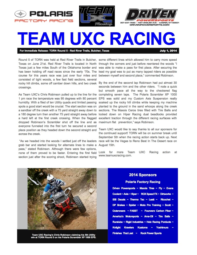 Team UXC Racing Round 5